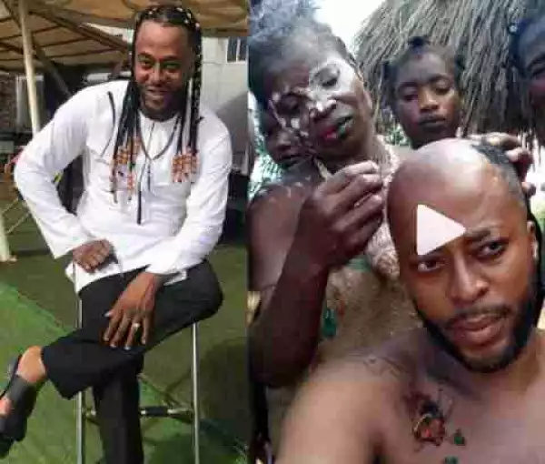 Actor Benson Okonkwo Shaves His Hair With Razor Blade For N150k (Photos)